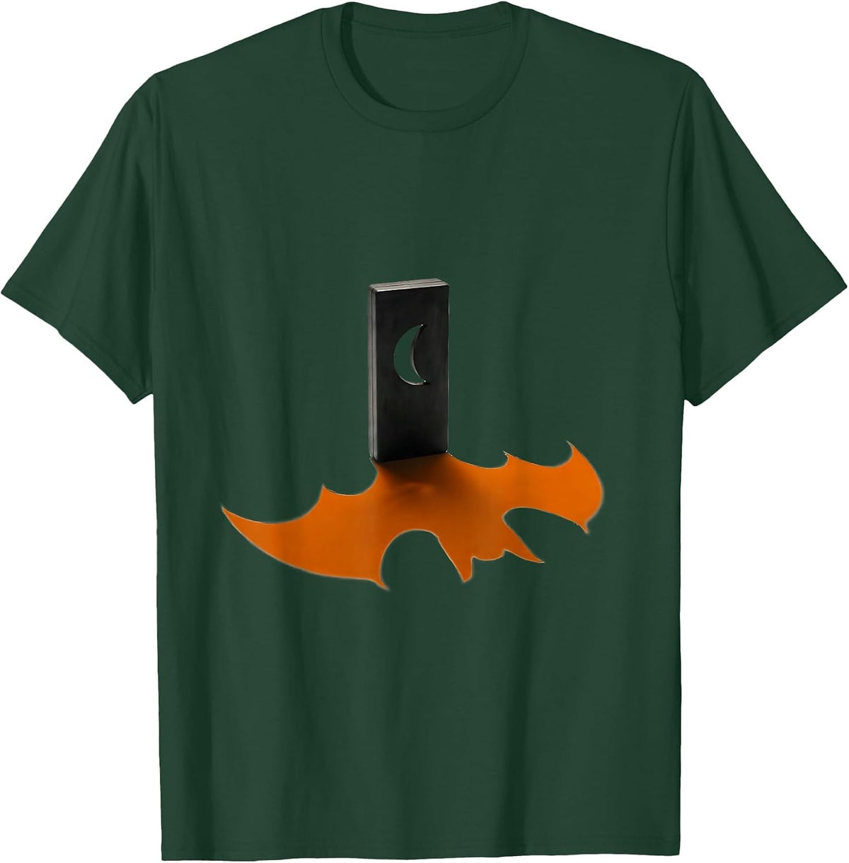 Radiation Dosimeter Bat Wing Shadow Halloween Radiology Tech T-Shirt - Dark Green
