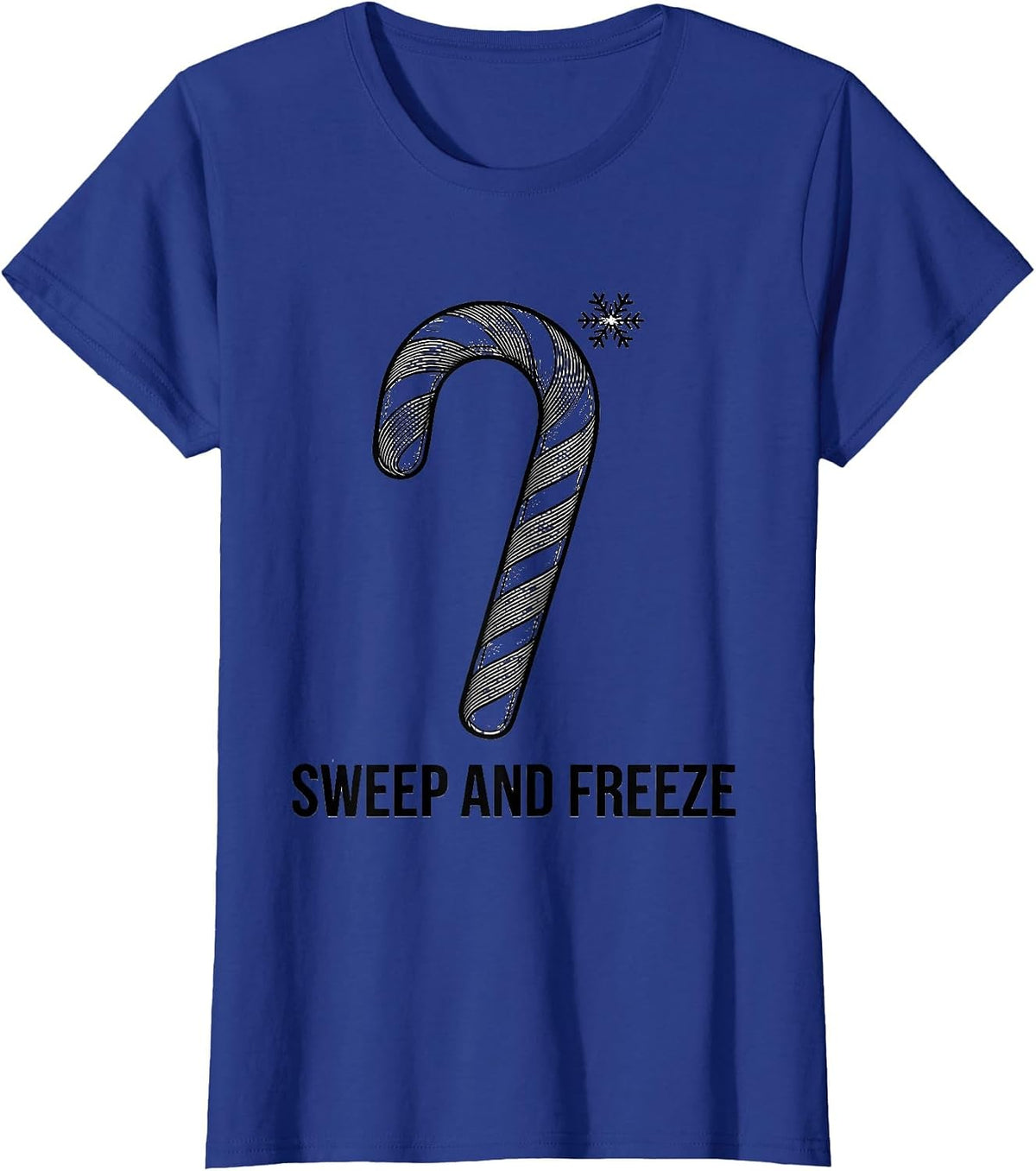 Women's Sweep And Freeze Funny Medical Tech Christmas Sonographer T-Shirt - Royal Blue