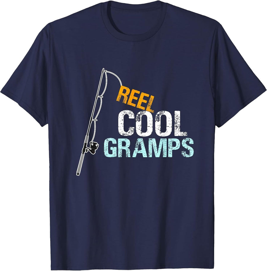 Reel Cool Gramps Grandfather Grandpa T-Shirt - Navy Blue
