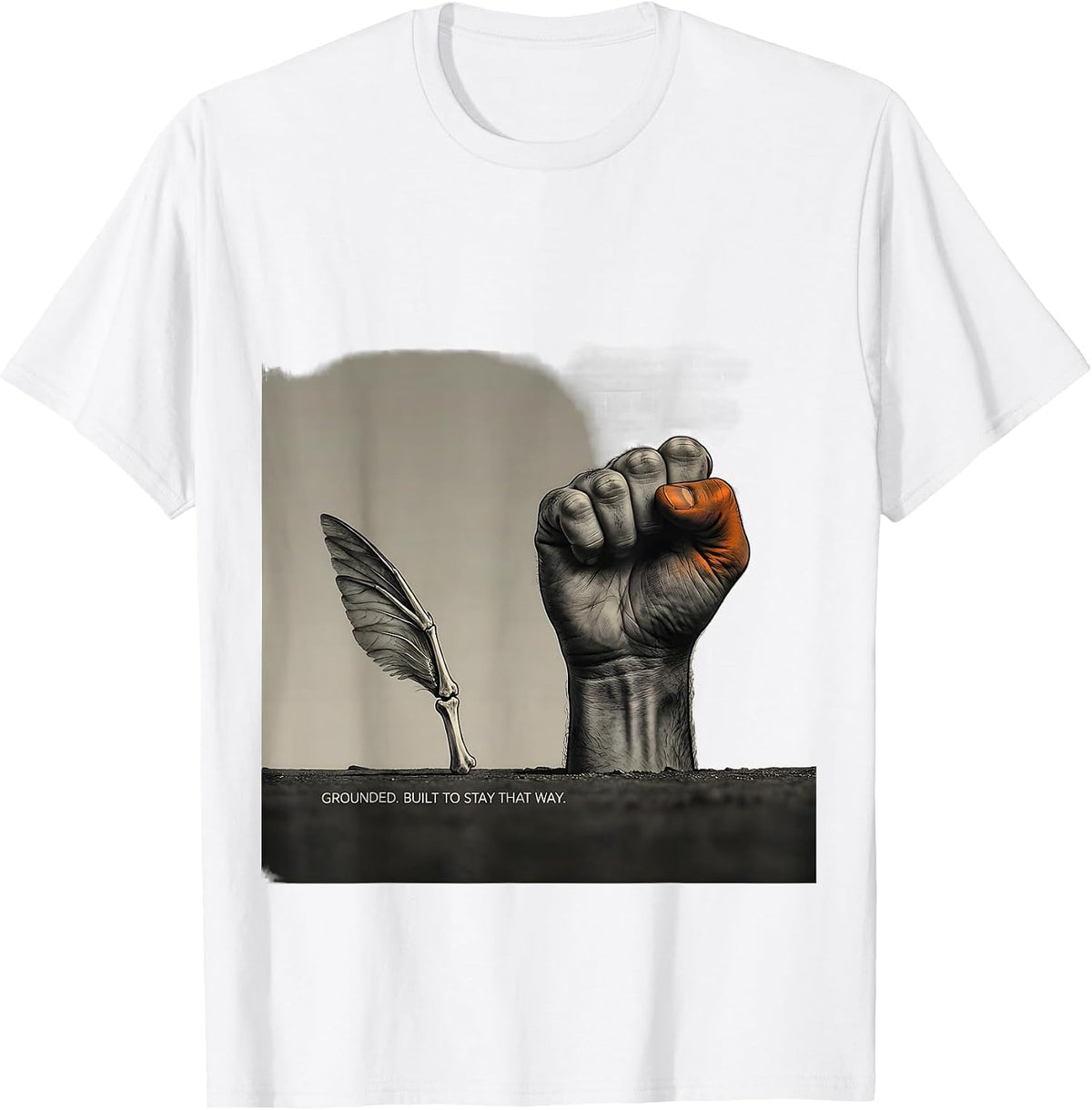 Men's Grounded. Built To Stay That Way. Funny Penguin Martial Arts T-Shirt - White