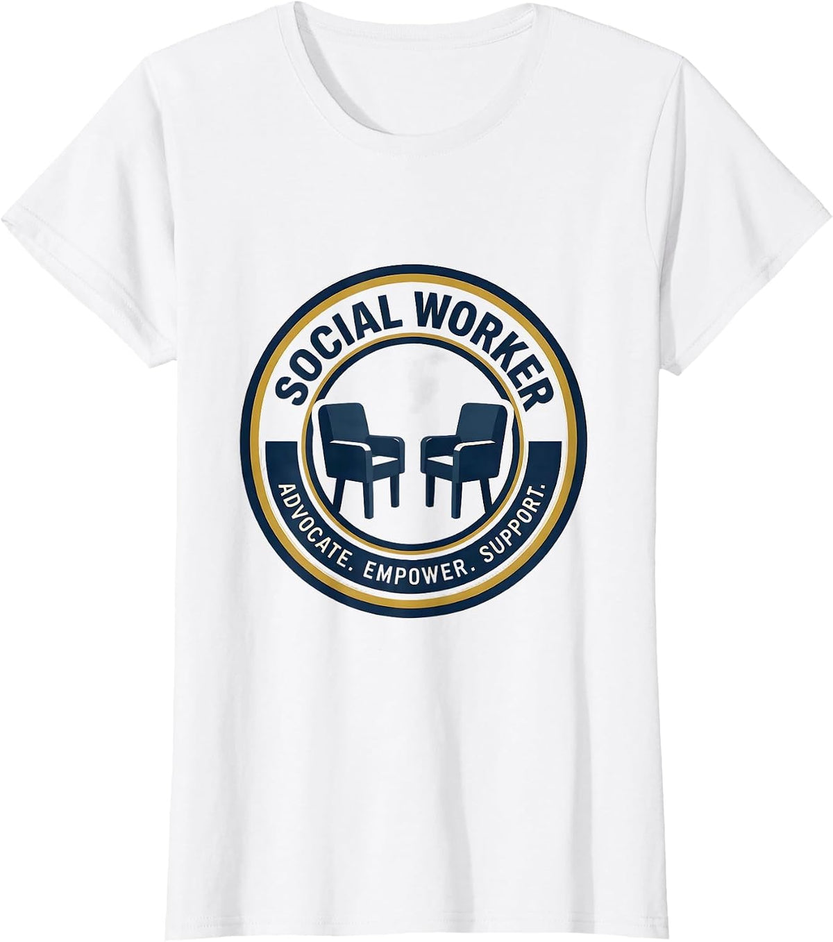 Women's SOCIAL WORKER ADVOCATE EMPOWER SUPPORT Professional T-Shirt - White