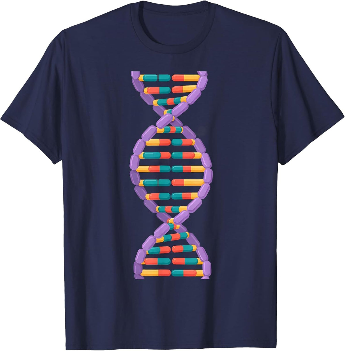 Pharmacy Technician DNA Capsule Double Helix T-Shirt - Navy Blue