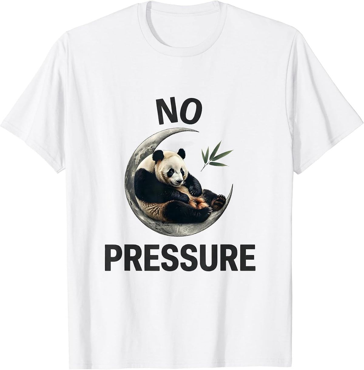Men's No Pressure Minimalist Panda Lover Cute Humor Gift T-Shirt - White