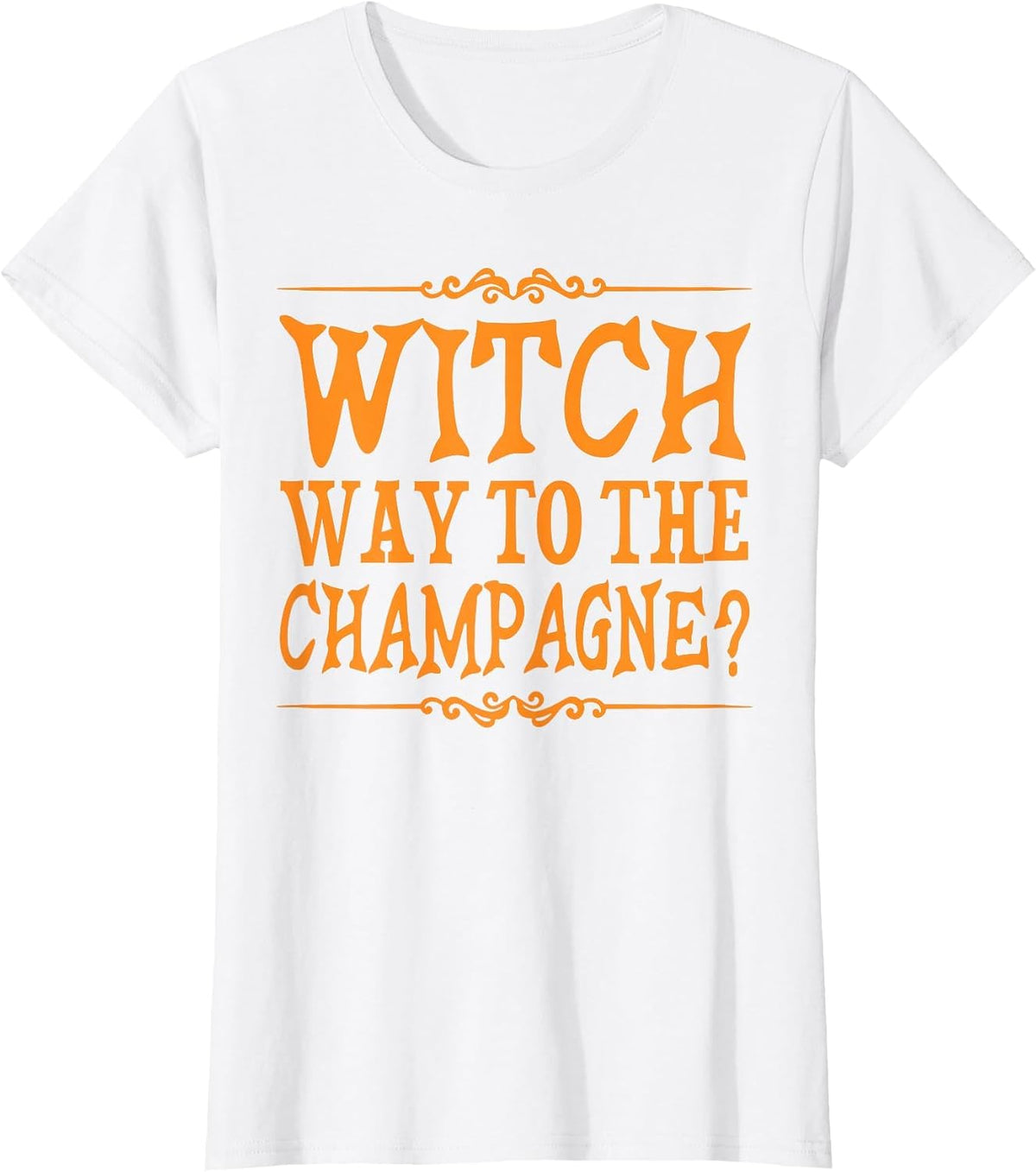 Witch Way to The Champagne Pumpkin Spice Drink Halloween T-Shirt - White