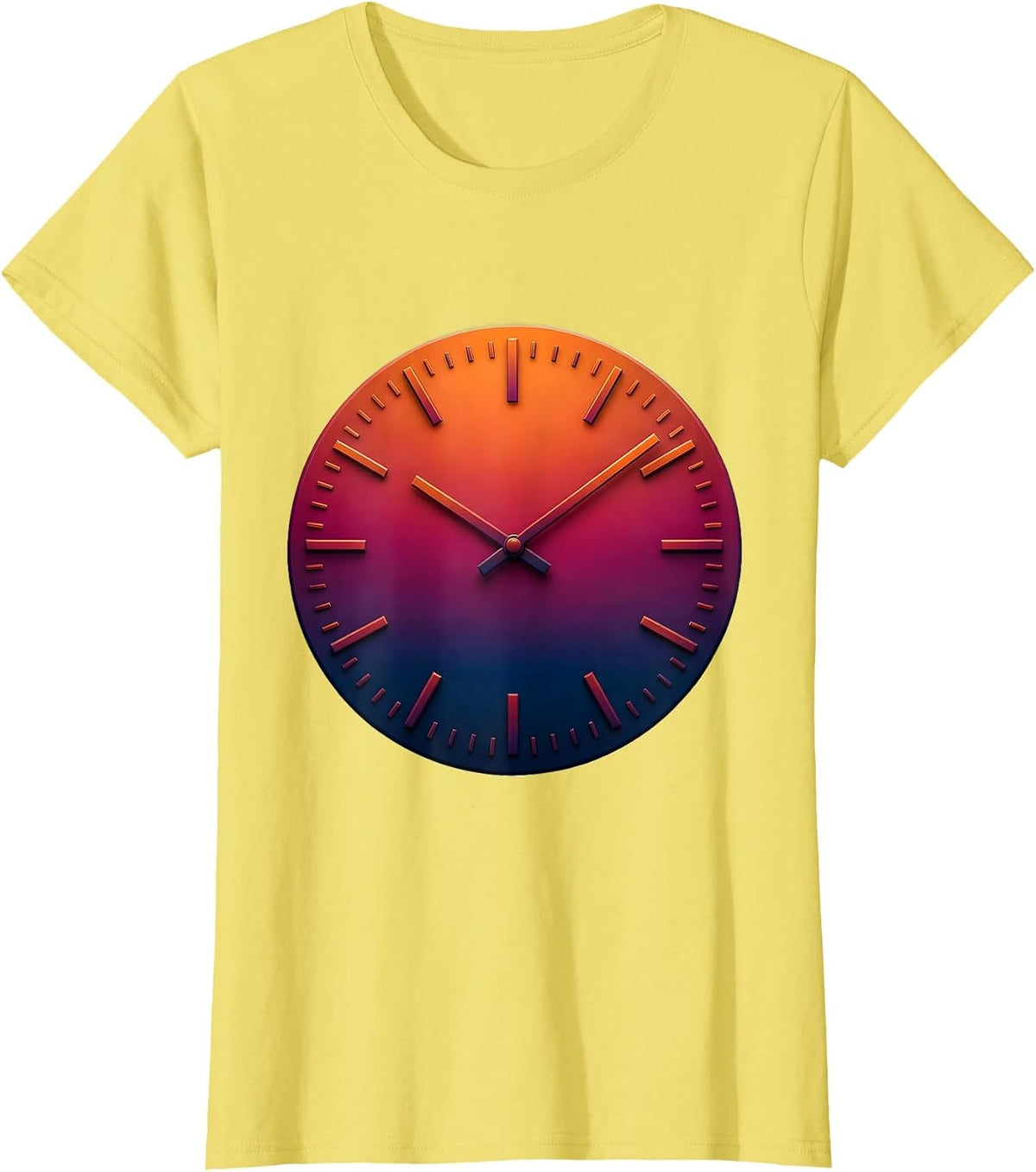 Women's Thirteen Tick Clock Math Teacher Sarcastic Humor T-Shirt - Lemon Yellow