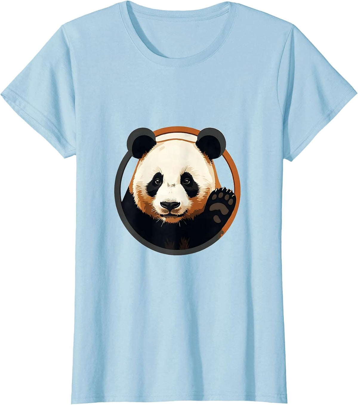 Panda Medallion Minimalist Animal Lover Gift T-Shirt - Baby Blue