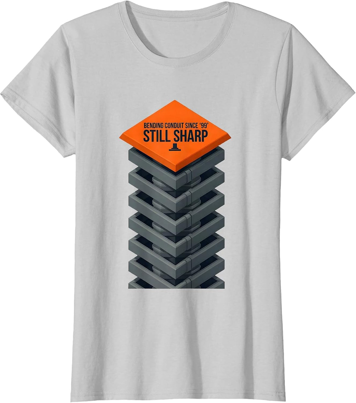 Women's Bending Conduit Since '99, Still Sharp Funny Electrician T-Shirt - Silver Grey