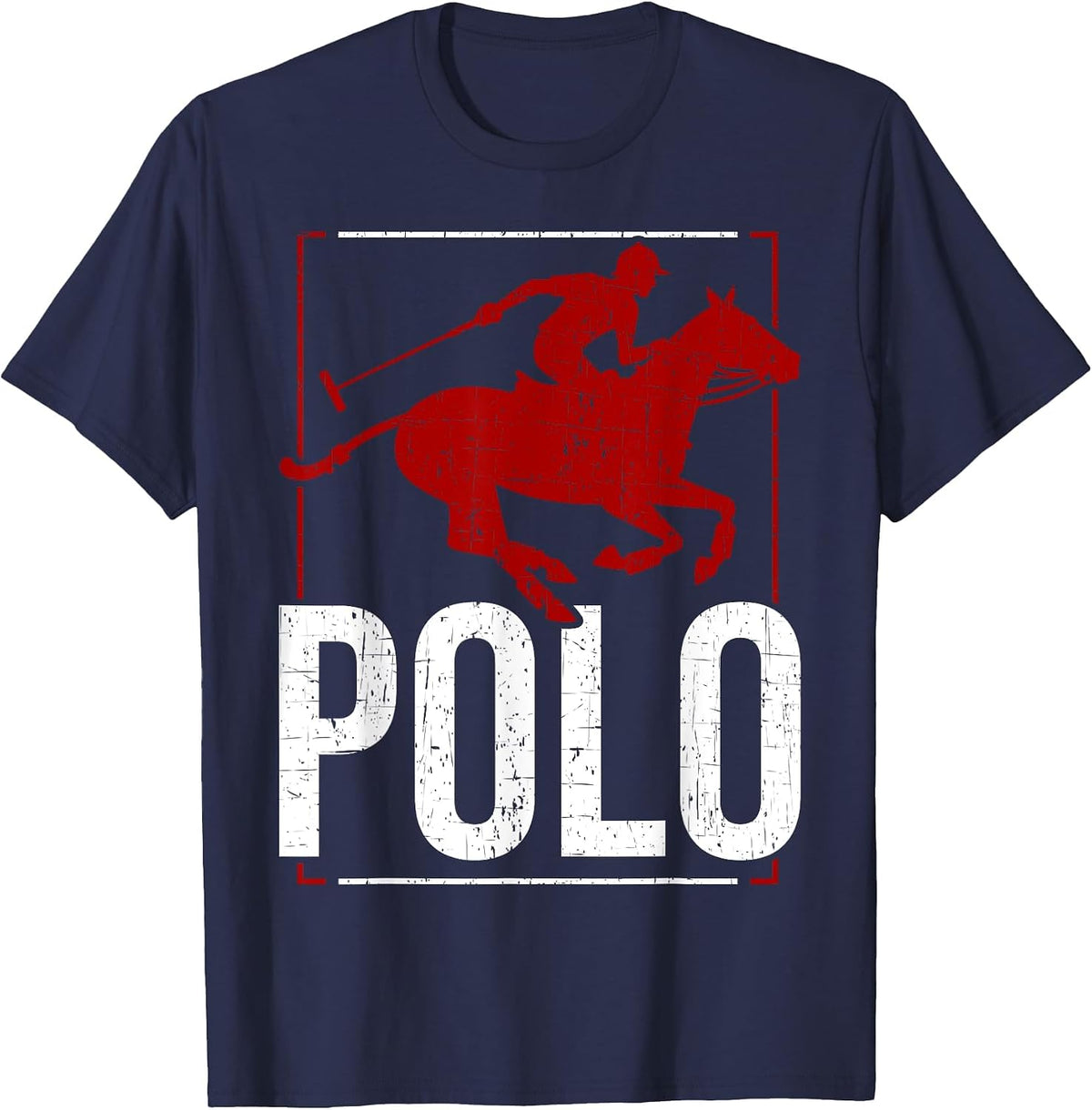 Polo Athletes Polo Player Horse Riding Equestrian Horseback T-Shirt - Navy Blue