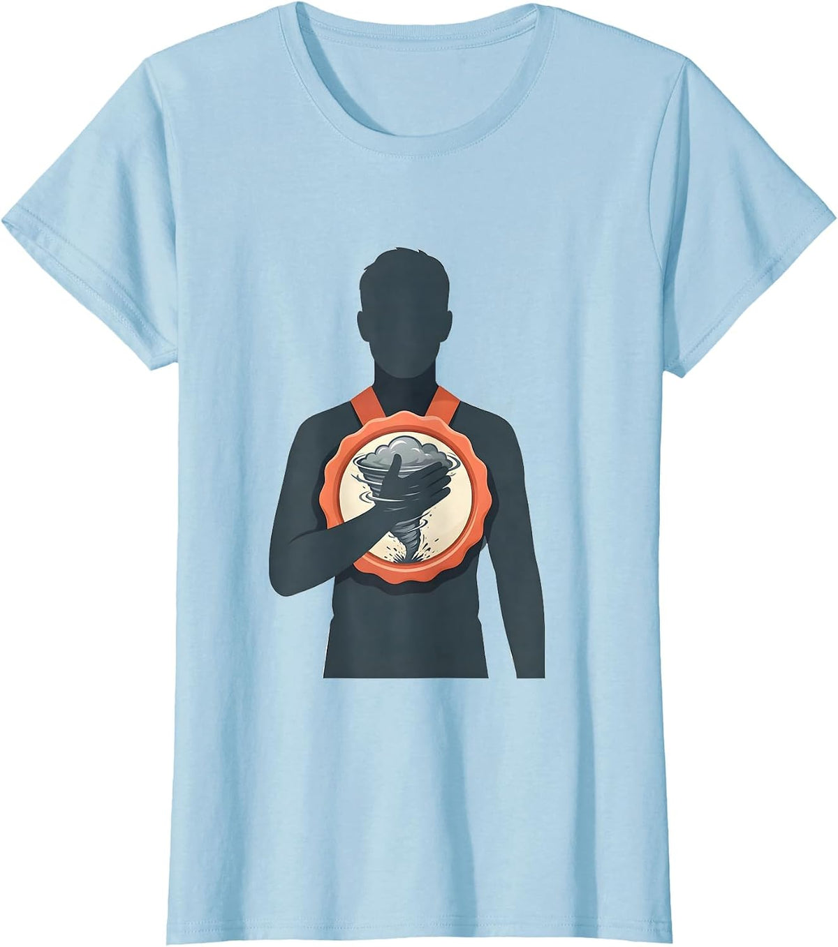 Tornado Badge Storm Chaser Meteorology Enthusiast T-Shirt - Baby Blue