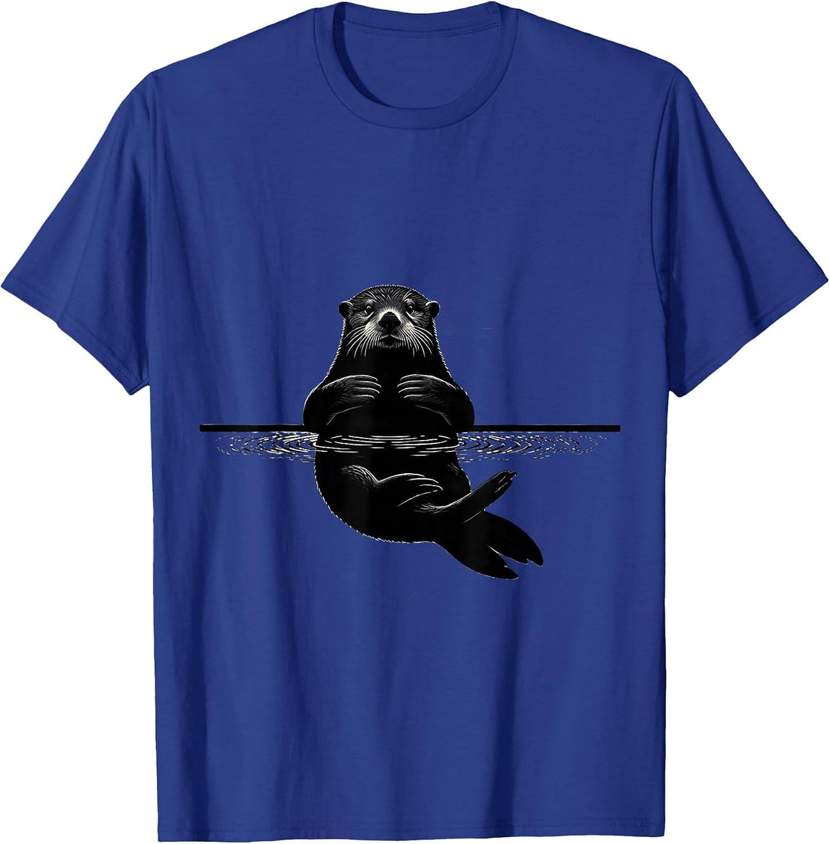 Men's Sea Otter Silhouette Funny Otter Lover Humor T-Shirt - Royal Blue