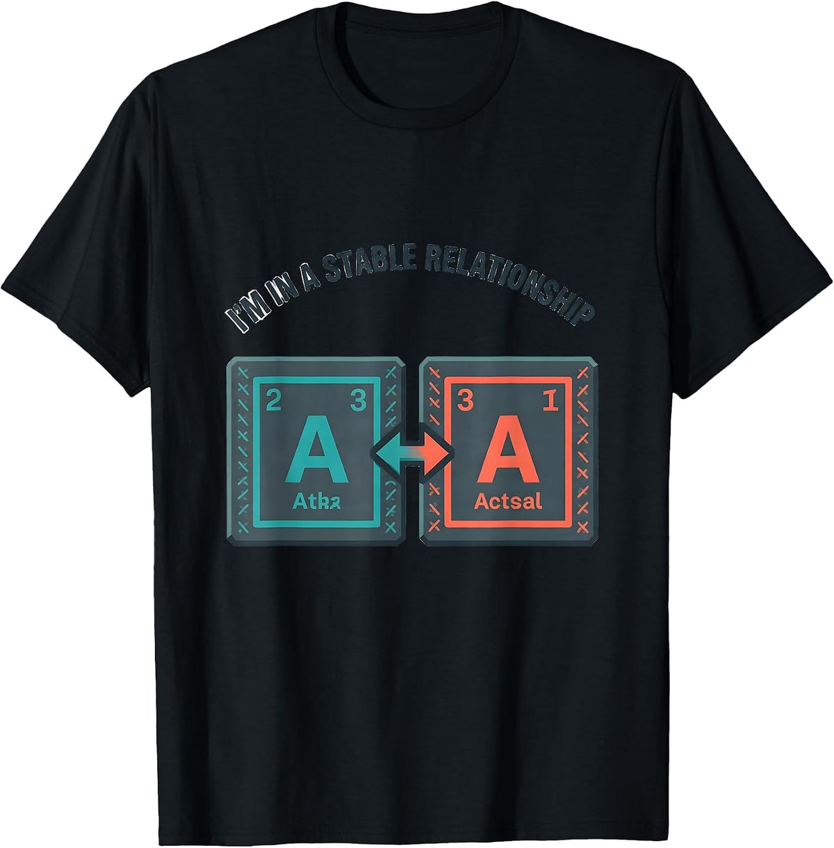 Men's I'm In A Stable Relationship Funny Science Chemistry Nerd T-Shirt - Black