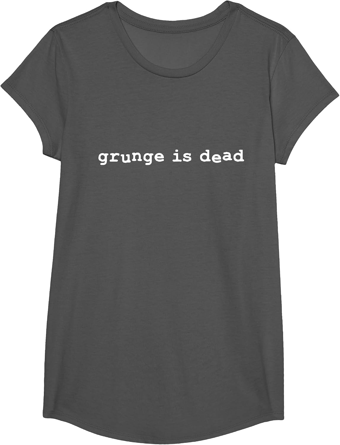 Grunge is Dead | Punk Rock T-Shirt - Girls Asphalt Grey