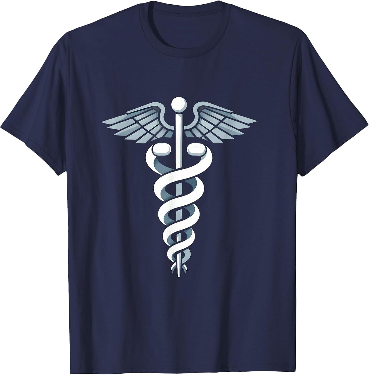 Men's Pharmacy Technician Caduceus Pill Capsule Design T-Shirt - Navy Blue