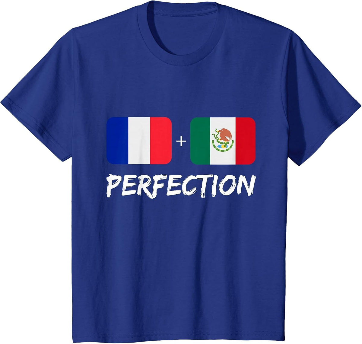 French Plus Mexican Perfection Mix Heritage Flag T-Shirt - Royal Blue