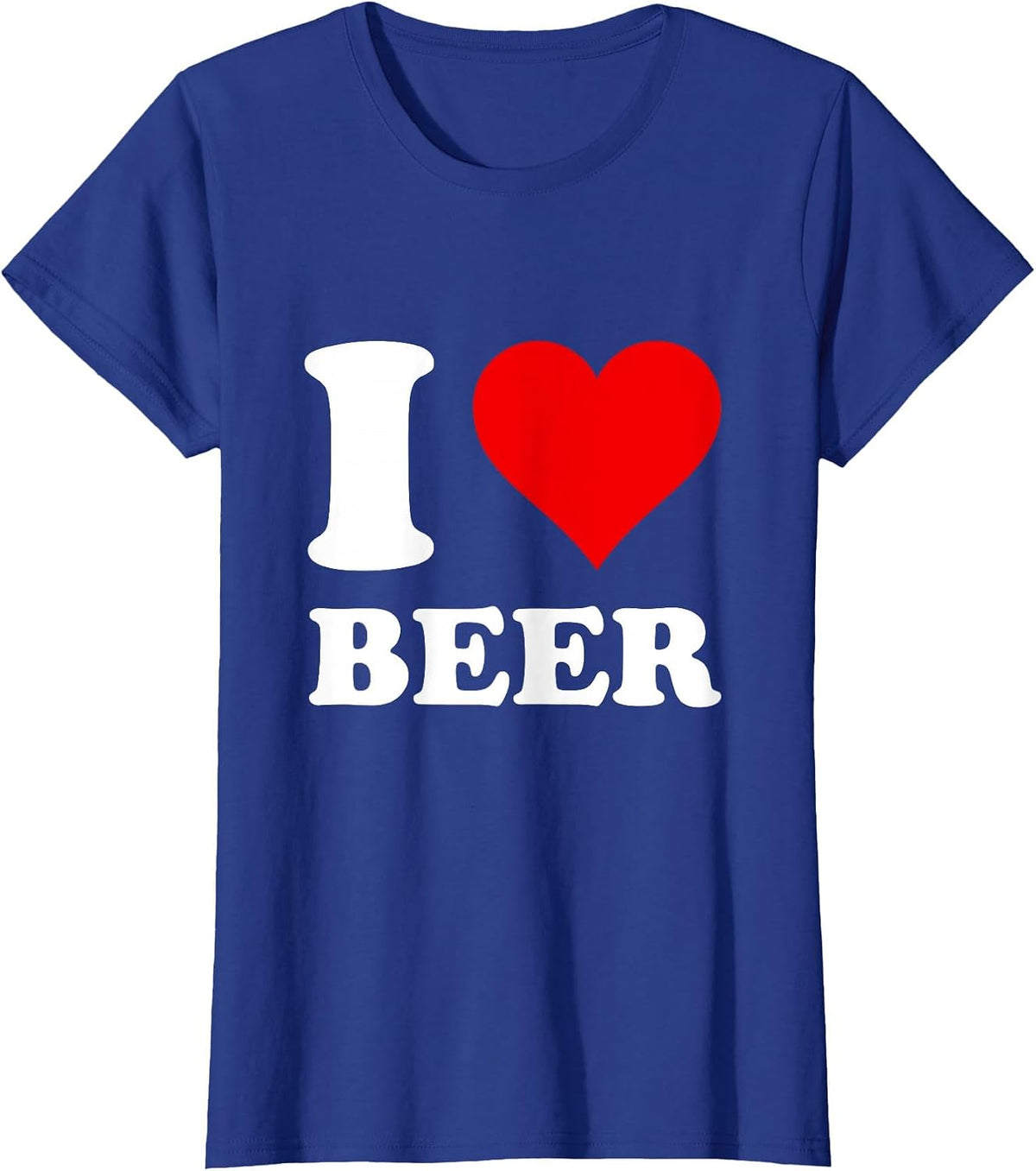 Red Heart I Love Beer T-Shirt - Royal Blue
