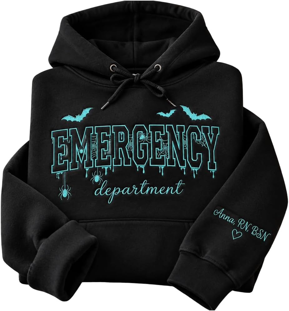 IZI POD Personalized Embroidered Nurse Sweatshirt, Embroidered for Nurse Zip Sweatshirt, Gift for Women, RN LPN APRN CNA -