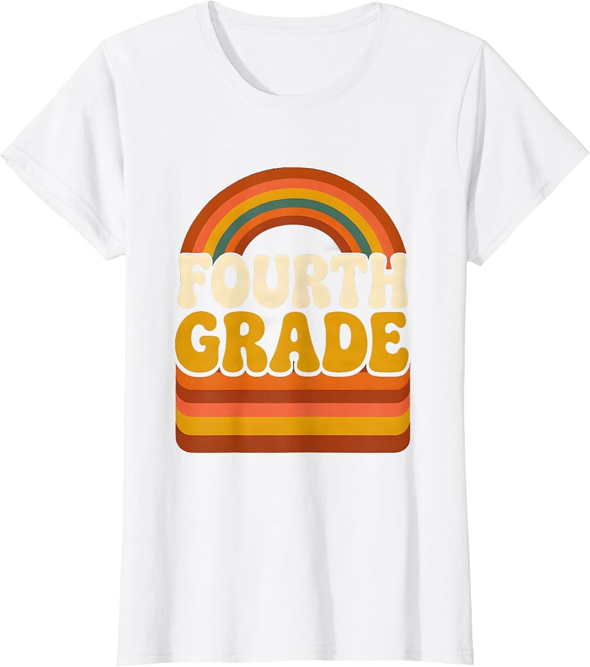 Fourth Grade Retro Teacher Back To School T-Shirt - White