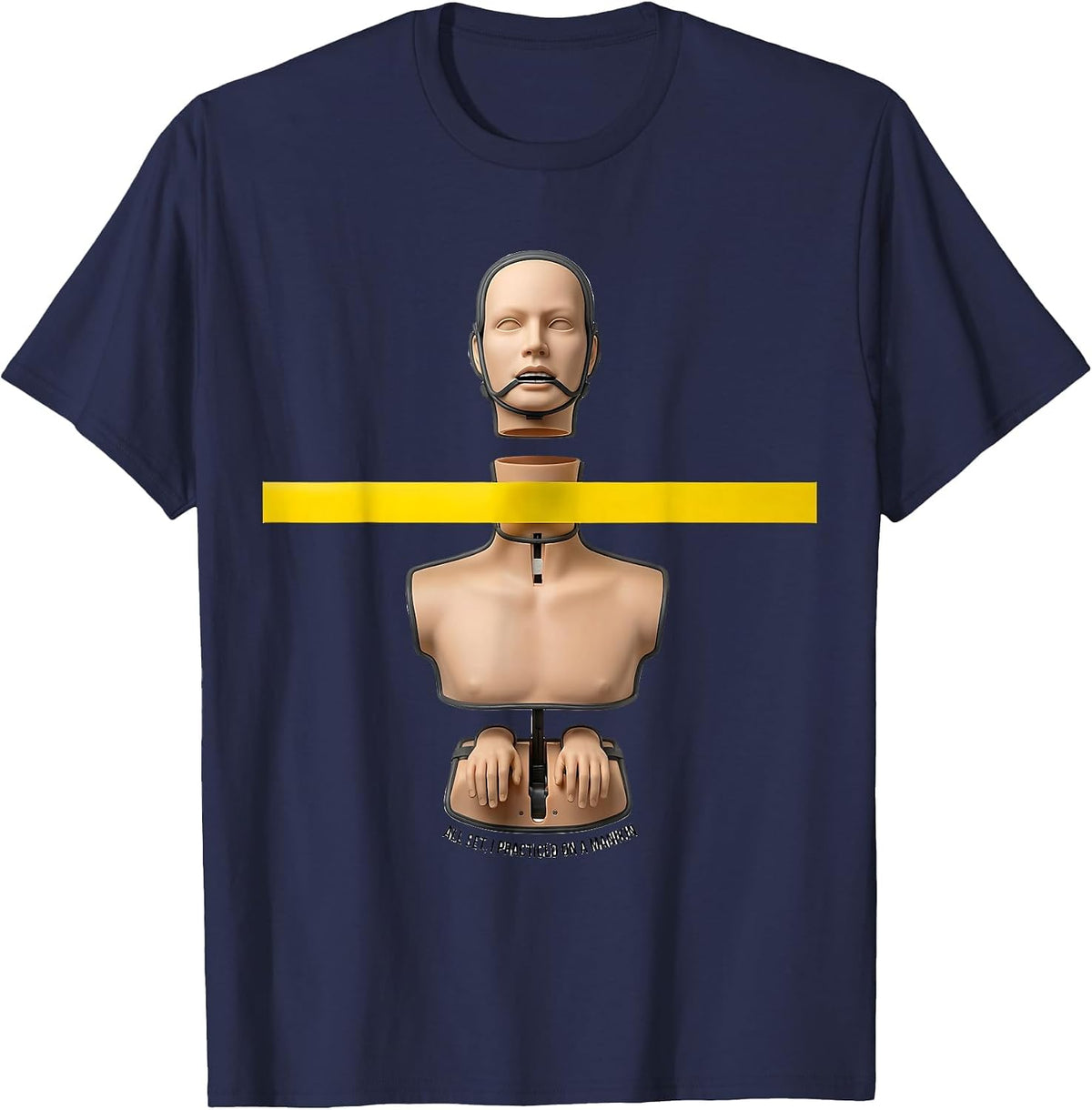 All Set I Practiced On A Manikin Funny EMT Paramedic Gift T-Shirt - Navy Blue