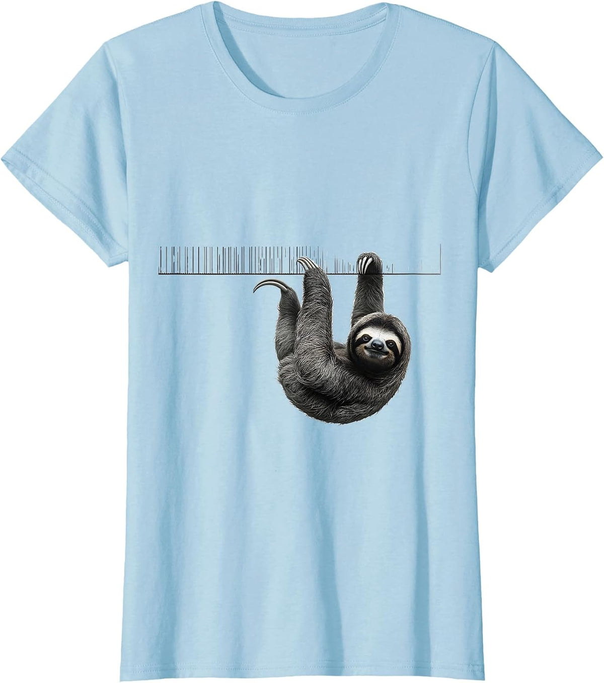Ruler Sloth Minimalist Funny Sloth Lover Gift T-Shirt - Baby Blue