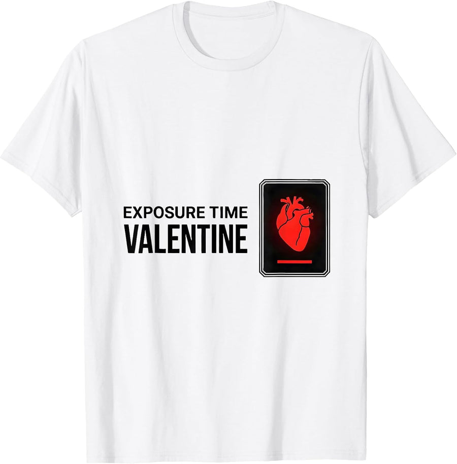 Men's Exposure Time Valentine Funny Radiology Tech Gift T-Shirt - White
