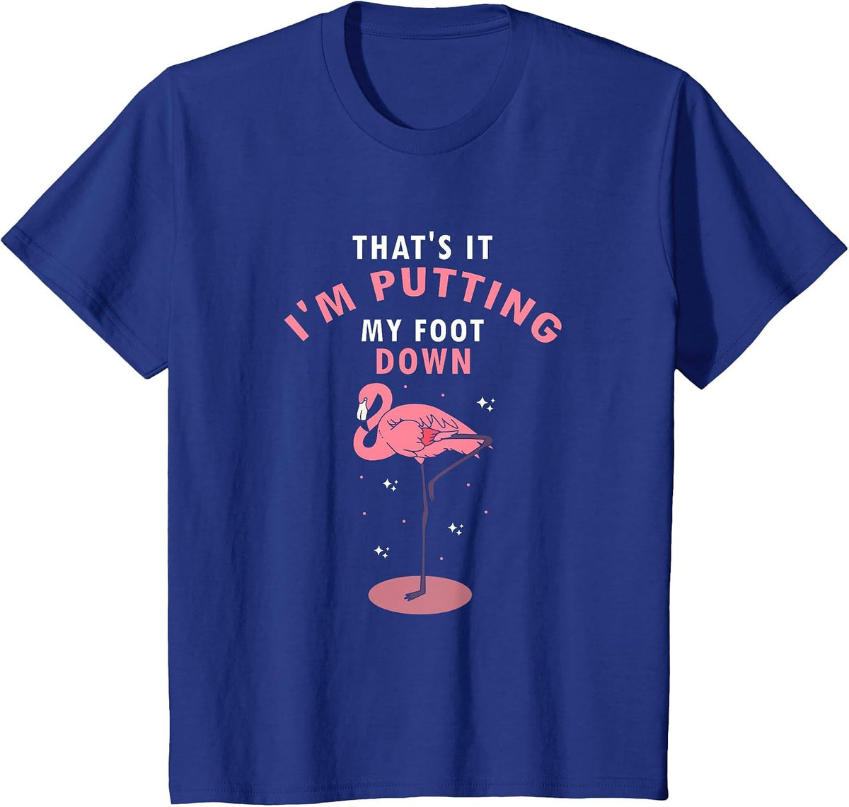 Flamingo Funny That's It I'm Putting My Foot Down T-Shirt - Royal Blue