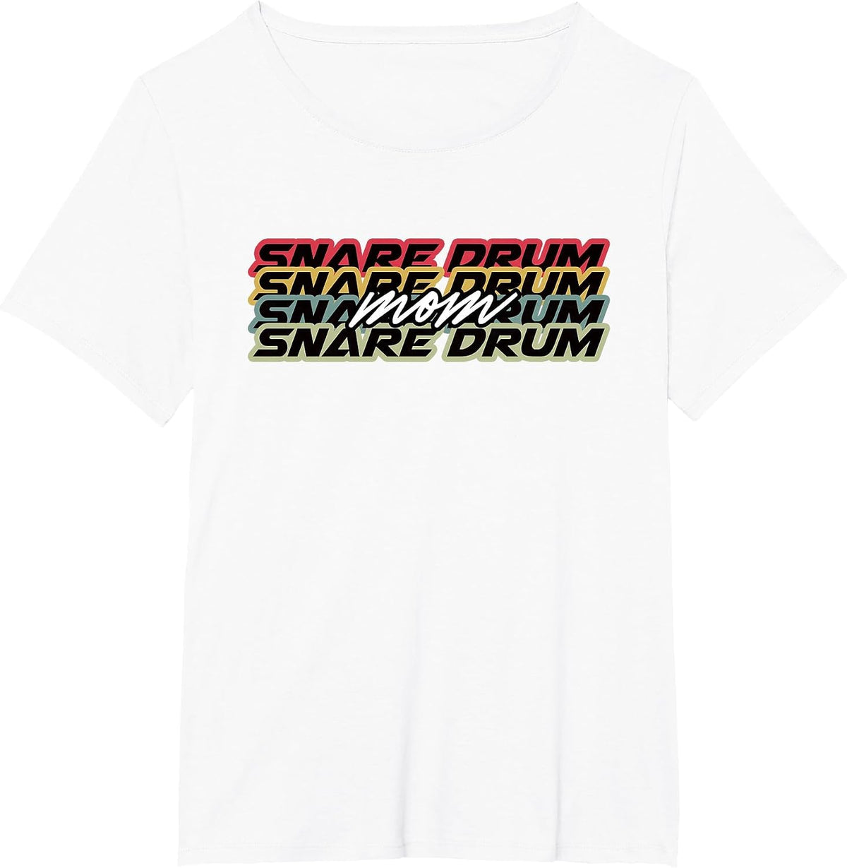 Snare Drum Mom Player Retro Vintage Style 70s 80s 90s T-Shirt - White