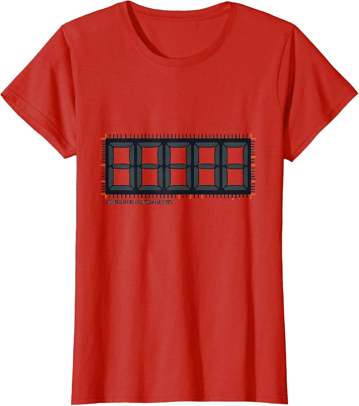 Women's Licensed Fault Diagnostician Funny Mechanic Auto Repair T-Shirt - Red