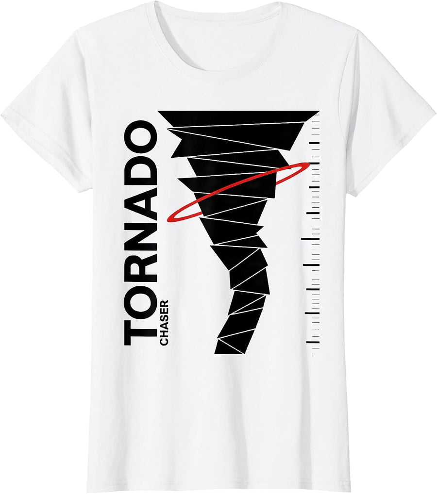 Women's Tornado Chaser Storm Chaser Meteorology Enthusiast Weather T-Shirt - White