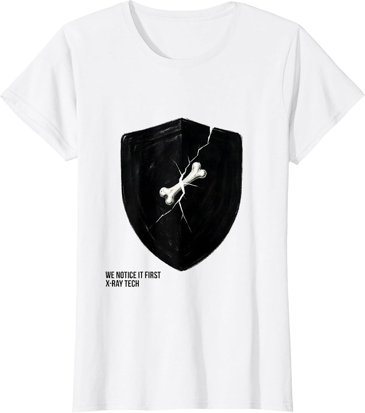 Women's We Notice It First X-Ray Tech Radiology Rad Tech Minimalist T-Shirt - White