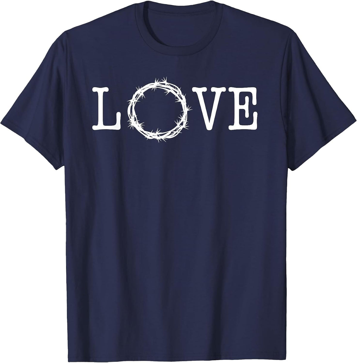 Love with Crown of Thorns as O Jesus Paid it All T-Shirt - Navy Blue