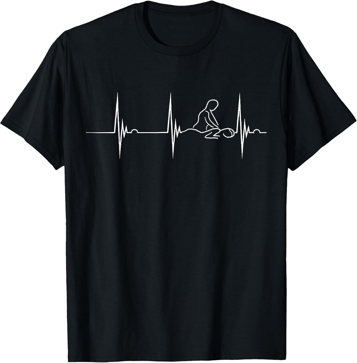 Massage Therapist Heartbeat EKG Pulse Massage Therapy T-Shirt - Black