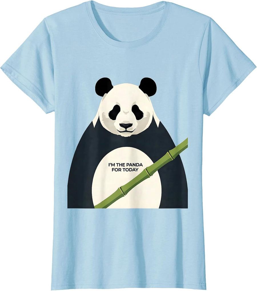 Women's I'm The Panda For Today Funny Panda Enthusiast Casual Wear T-Shirt - Baby Blue