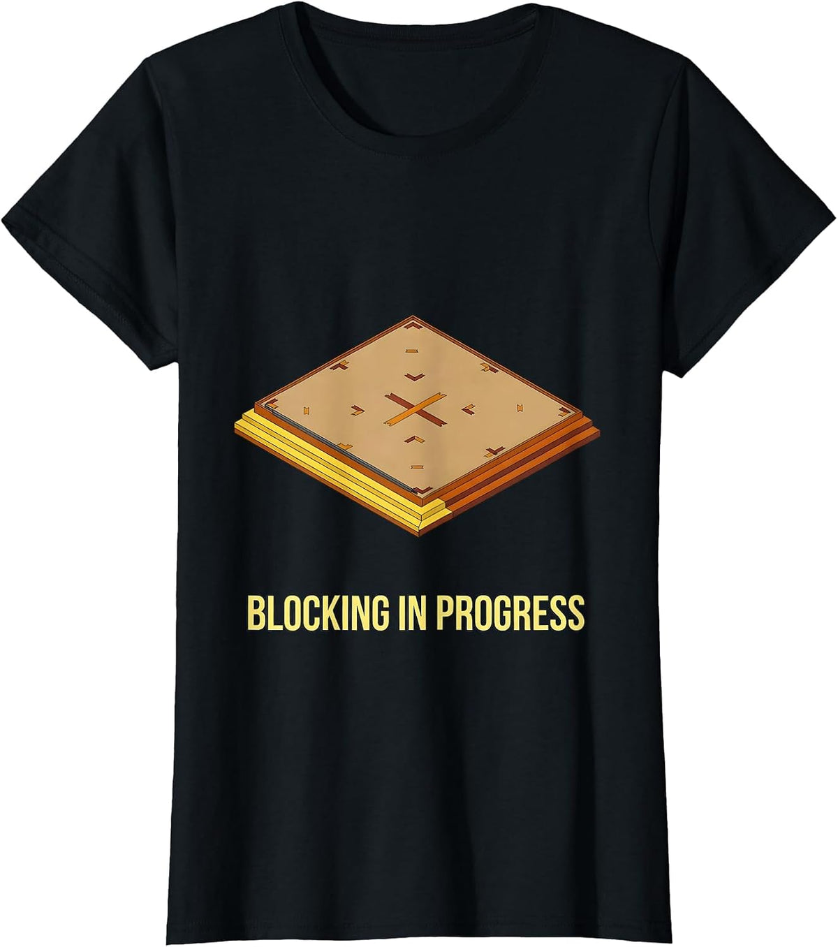 Blocking In Progress Isometric Stage Plan Theatre Kid Humor T-Shirt - Black