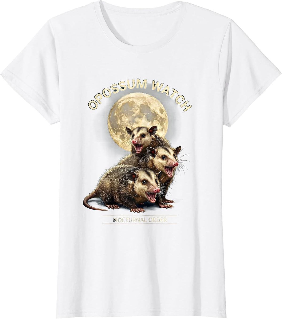 Opossum Watch Nocturnal Order Funny Opossum Lover Animal T-Shirt - White