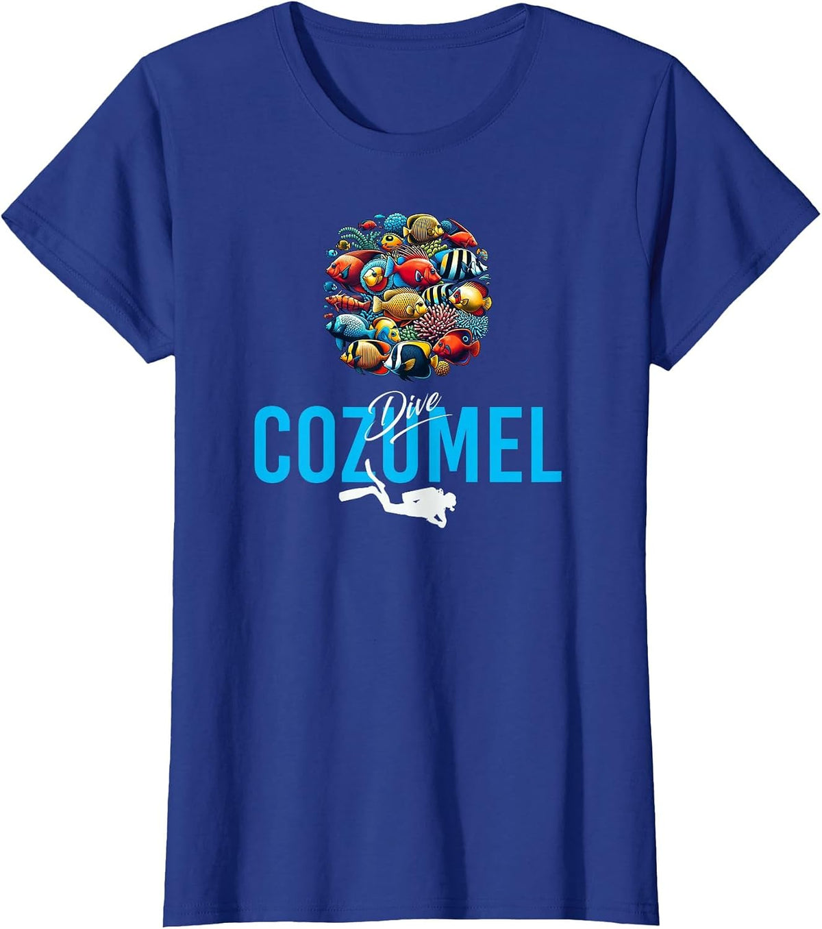 Scuba Dive Cozumel Tropical Fish T-Shirt - Royal Blue