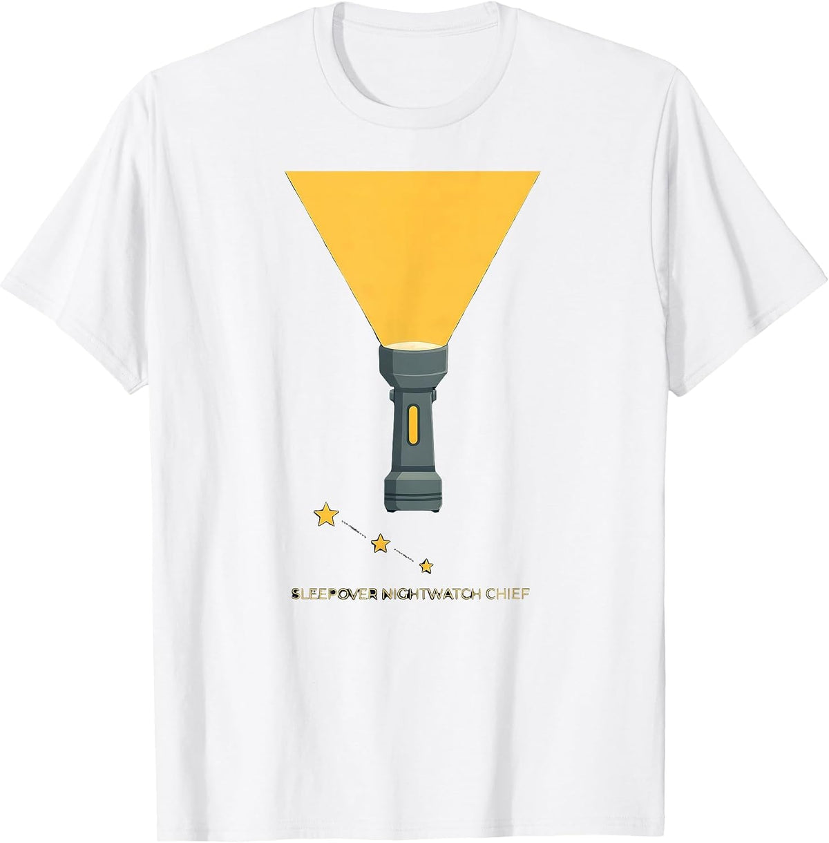 Men's Sleepover Nightwatch Chief Funny Slumber Party Squad T-Shirt - White