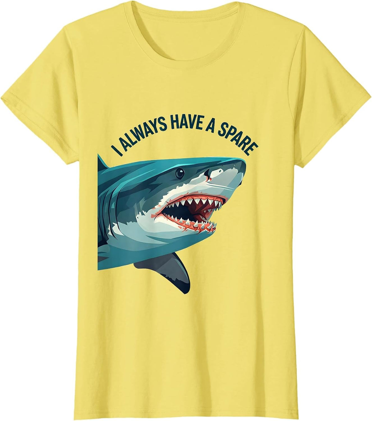 Women's I Always Have A Spare Funny Shark Lover Marine Biology Humor T-Shirt - Lemon Yellow