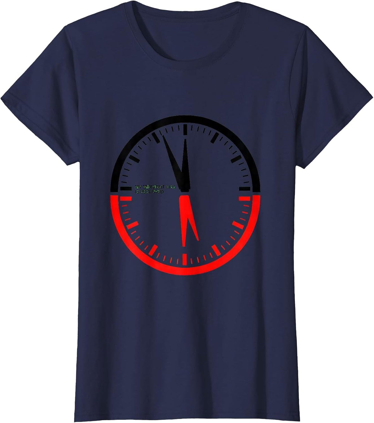 Women's My Midnight Kiss Is Reserved Geometric Naughty Couple New T-Shirt - Navy Blue