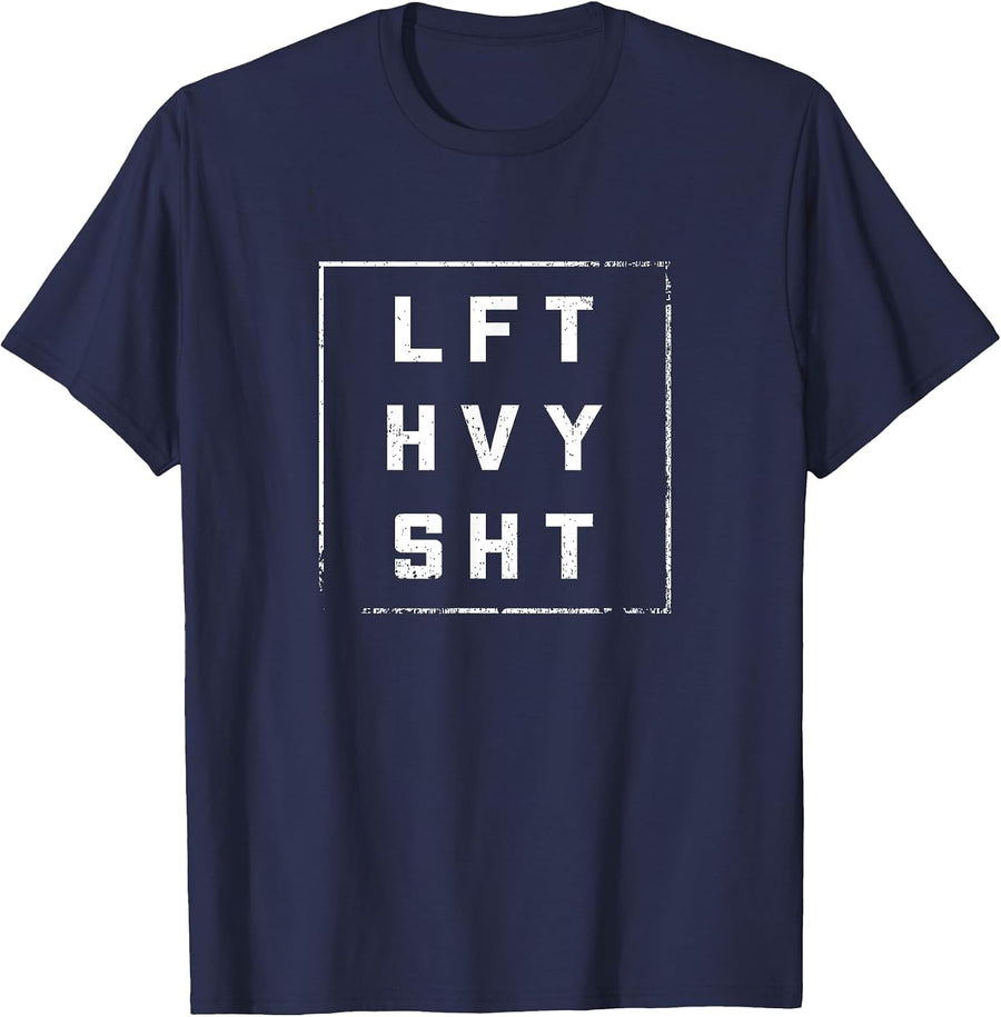 LFT HVY SHT Gym Outfit Diet Weights Dream Body T-Shirt - Navy Blue
