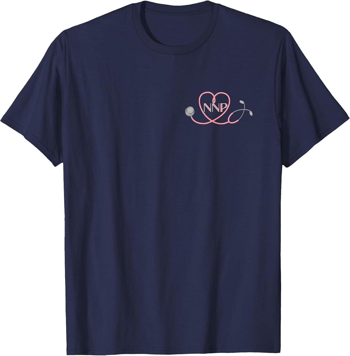 Colorful Nurse Practitioner NNP Floral T-Shirt - Navy Blue