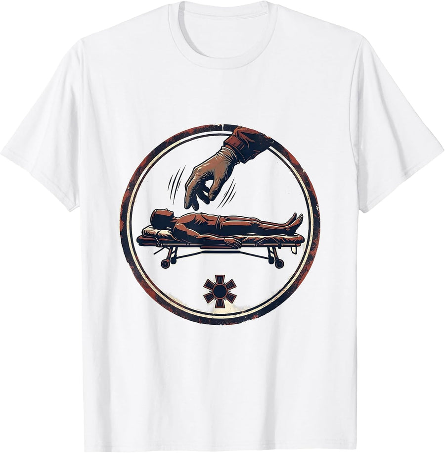 Men's Paramedic Mannequin Gag Vintage EMT Humor T-Shirt - White