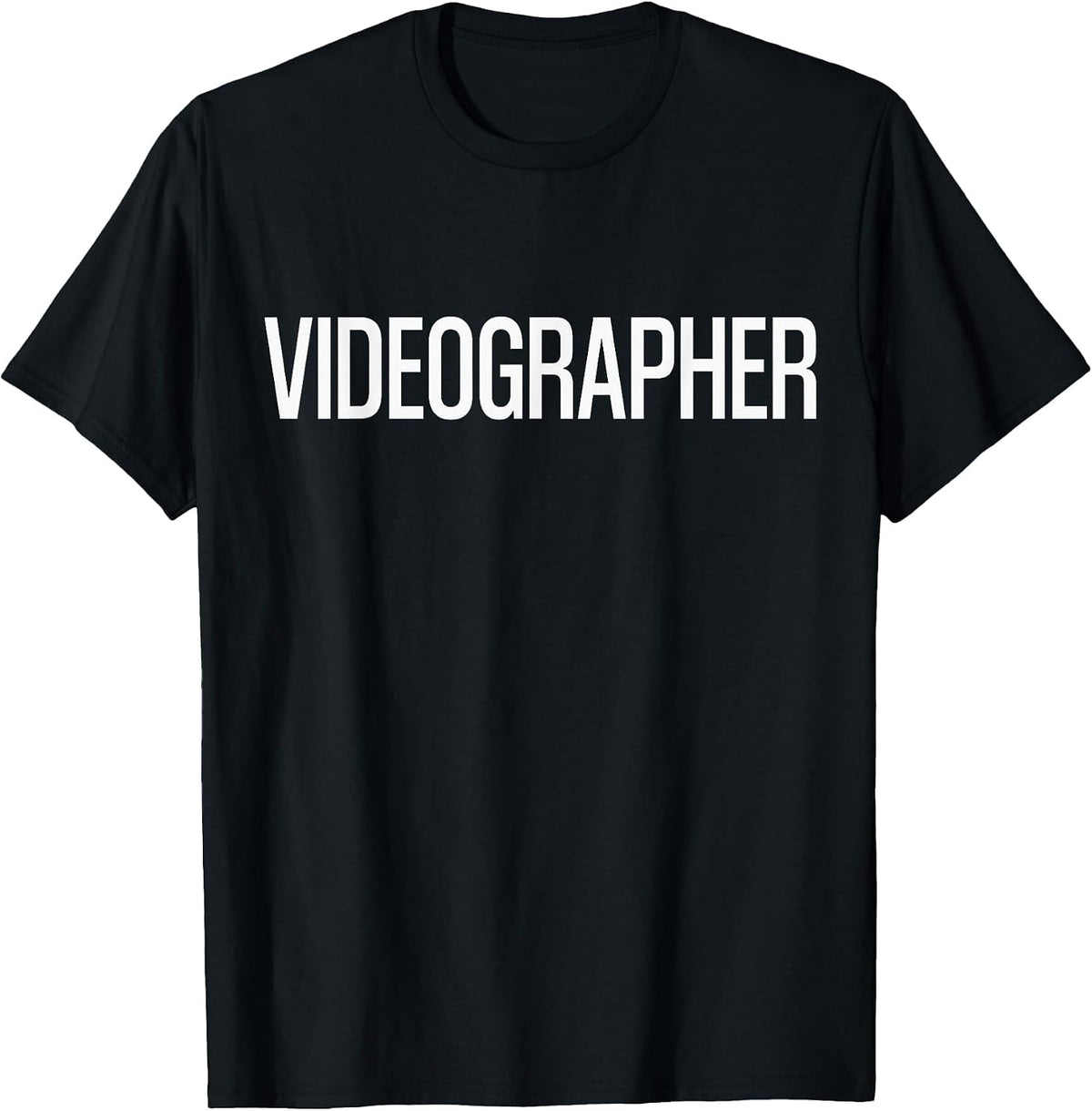 Bold Videographer Text | Film Crew T-Shirt - Black