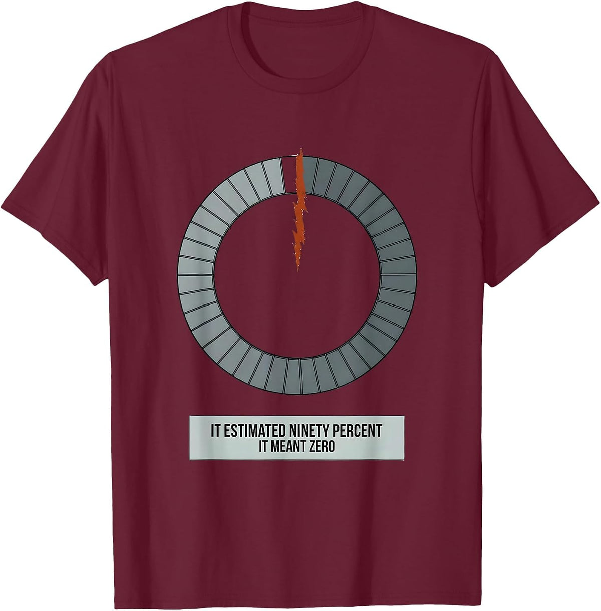 It Estimated Ninety Percent. It Meant Zero Funny IT Nerd T-Shirt - Burgundy