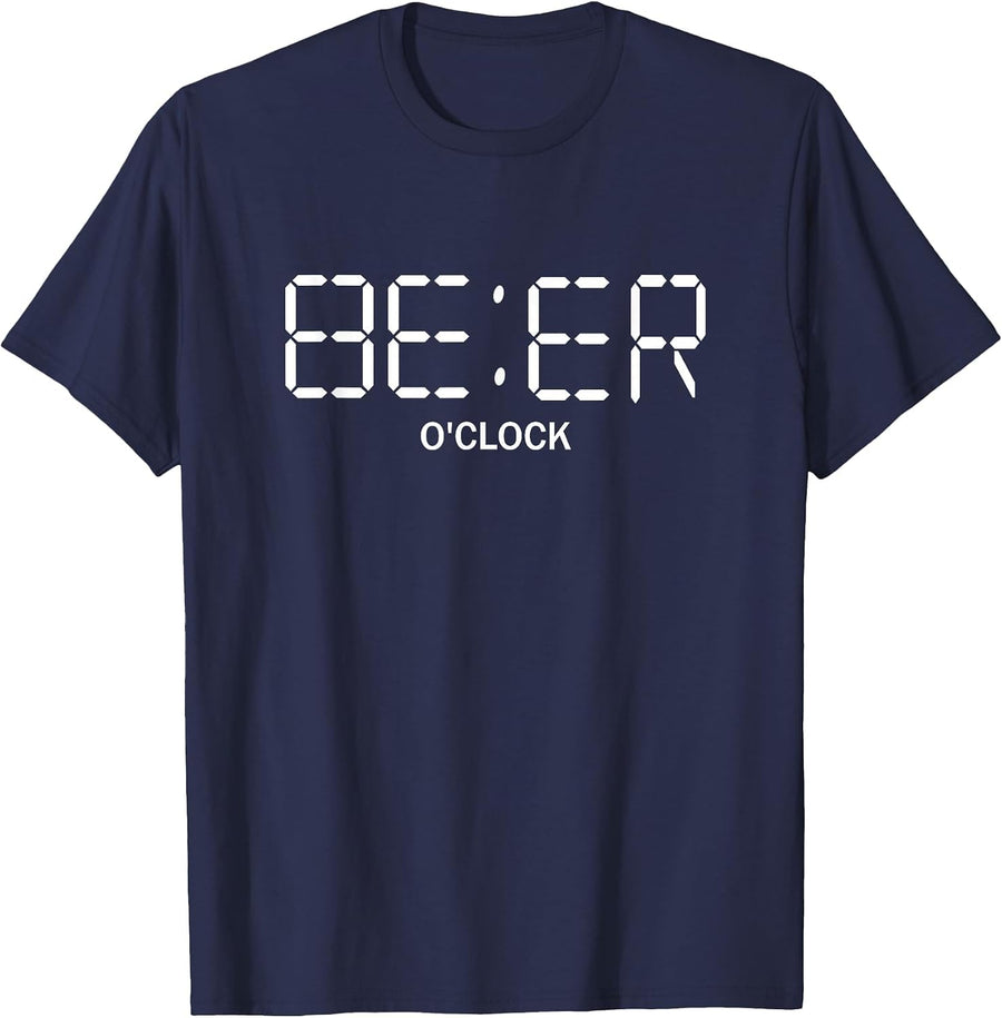Beer O'Clock Funny Beer T-Shirt T-Shirt - Navy Blue