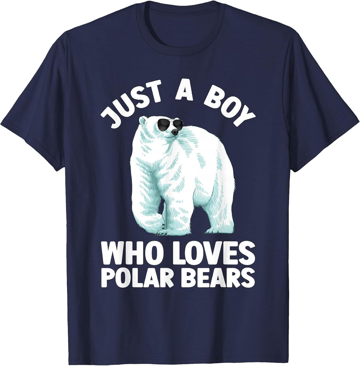Cute Polar Bear Design for Men Boys Arctic Polar Bear Lover T-Shirt - Navy Blue