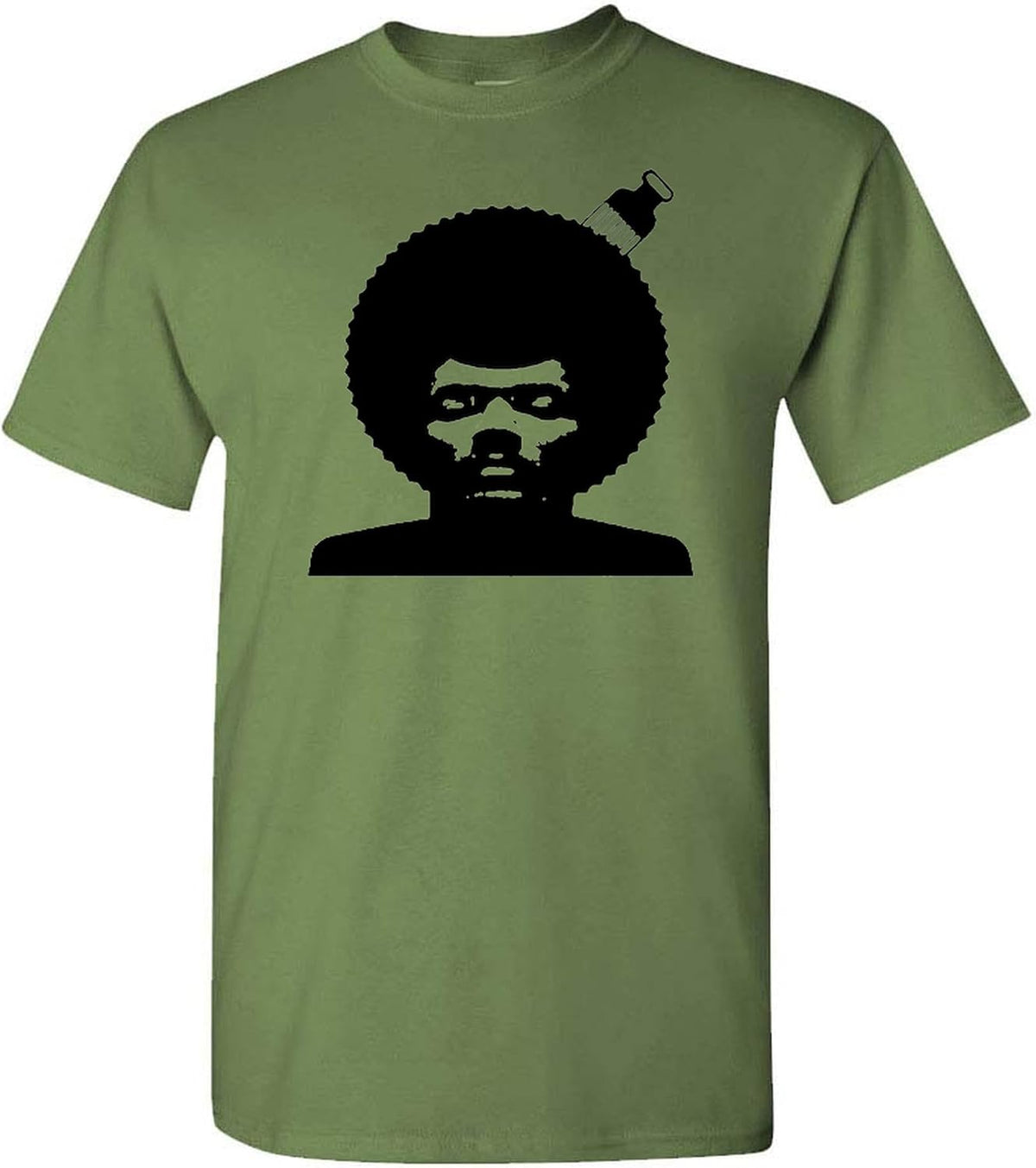 Afro Hip Hop Graphic T-Shirt Funny Streetwear Rap Culture Tee Men Women - Military