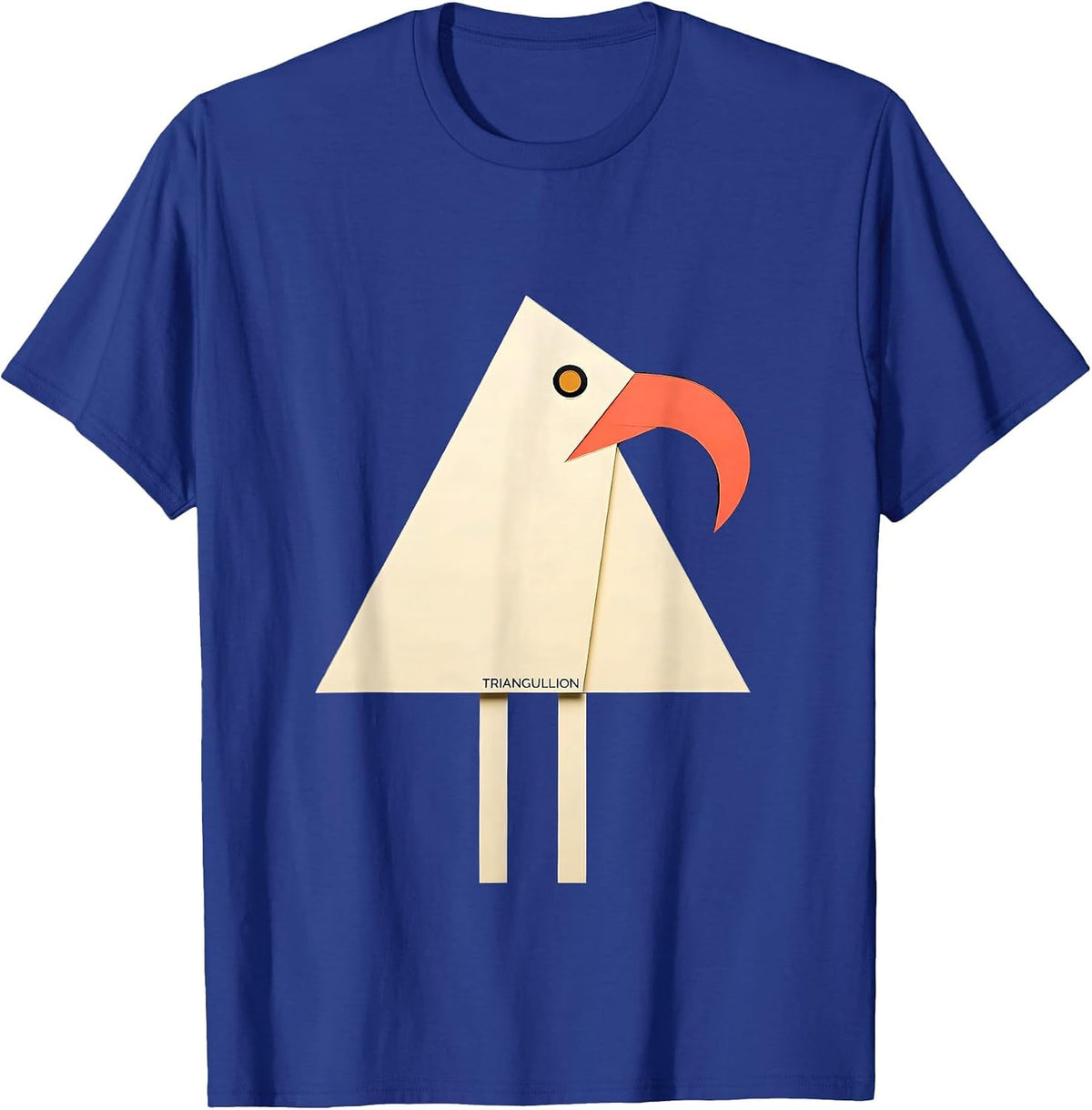 Triangullion Paper Cutout Bird Pun Funny Math Teacher Humor T-Shirt - Royal Blue