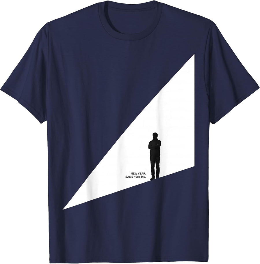 New Year Same 1985 Me Funny 80s Costume Party Throwback T-Shirt - Navy Blue