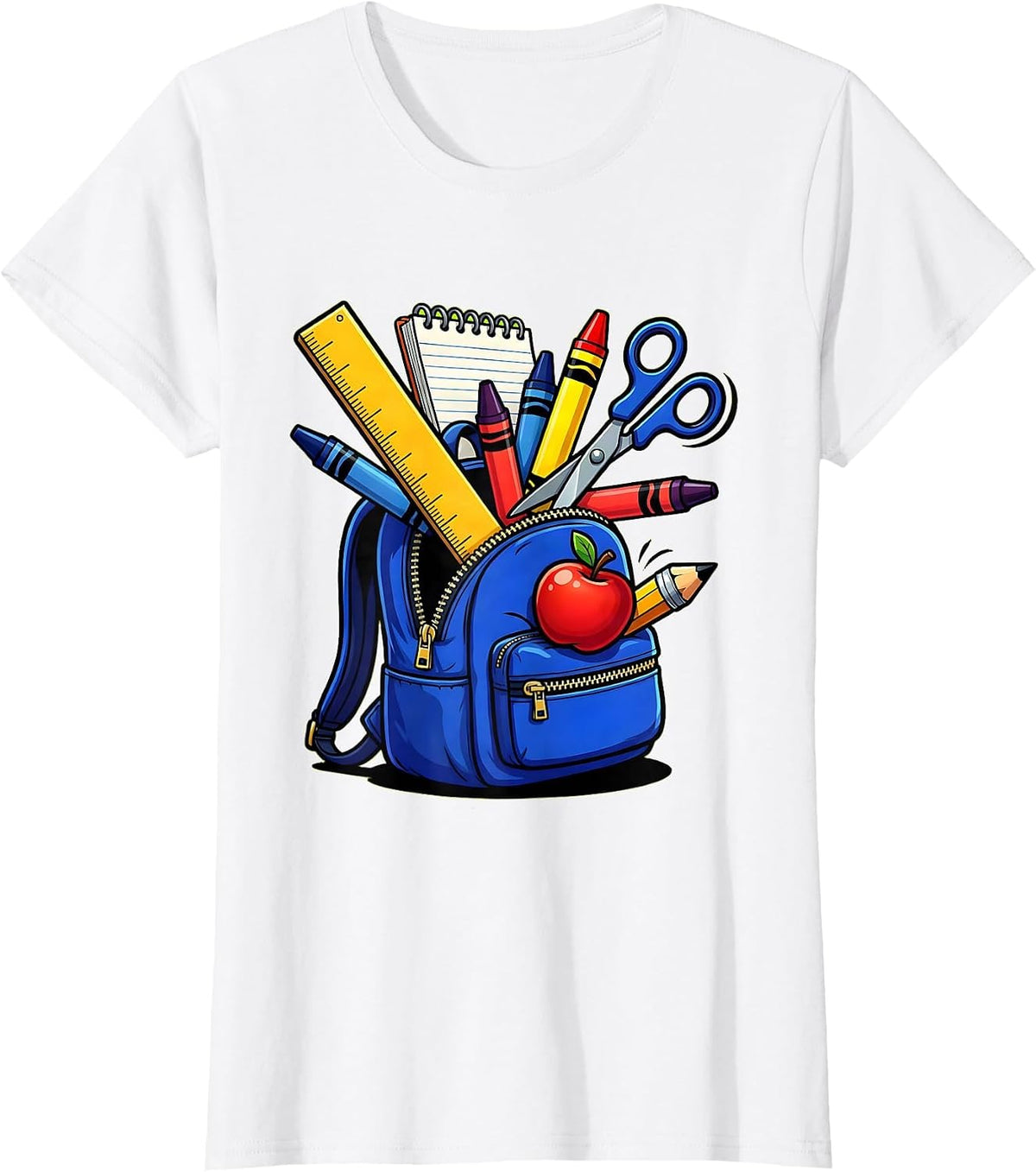 Paraprofessional Overflowing Backpack School Design T-Shirt - White