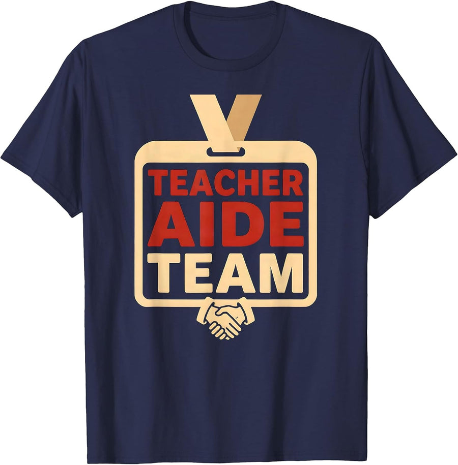 Teacher Aide Team Funny Paraprofessional Paraeducator T-Shirt - Navy Blue